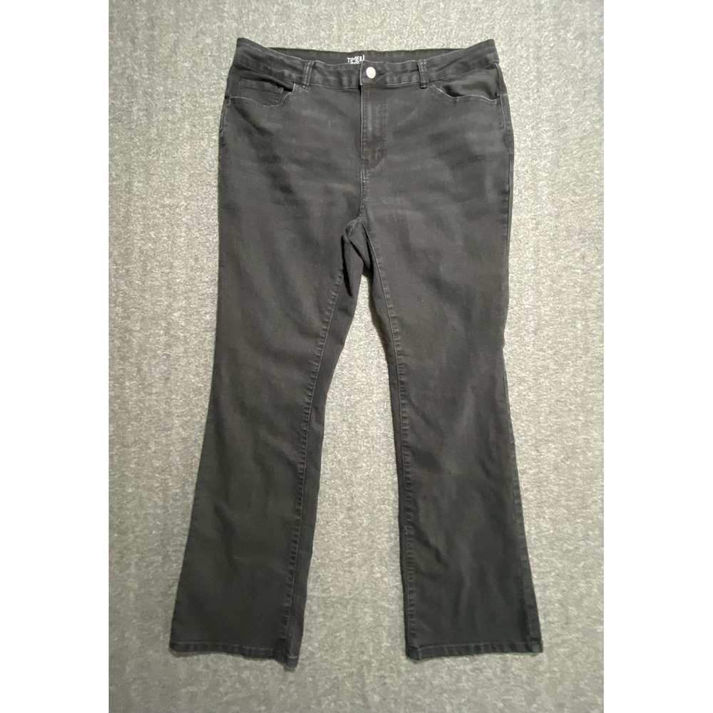 Time & Tru Womens Black Jeans Stretch Mid Rise Size 16
